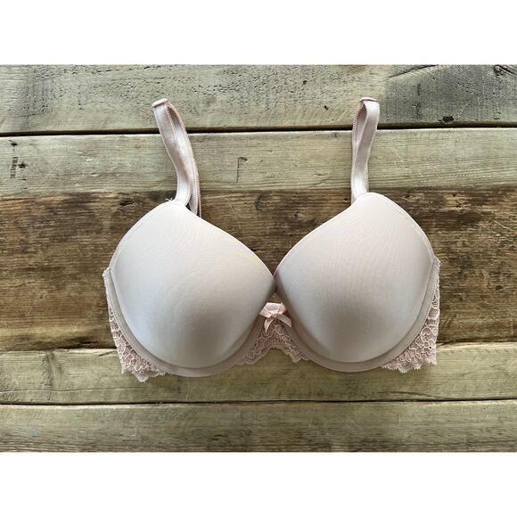 Victoria's Secret Macaron Beige 32DD Dream Angels Lined Full Coverage Bra - Picture 1 of 2